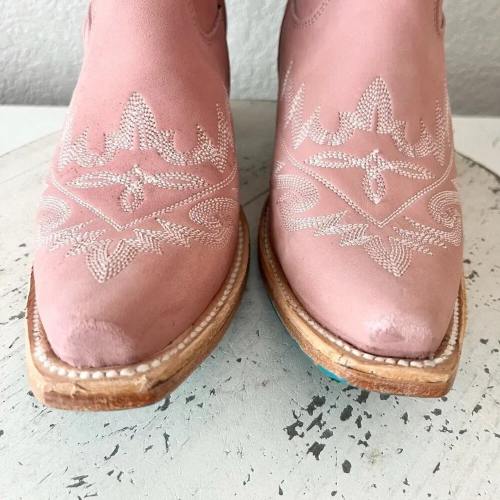 Lane LEXINGTON Over the Knee Pink Cowboy Boots Western Cowgirl Snip Toe Tall 6.5